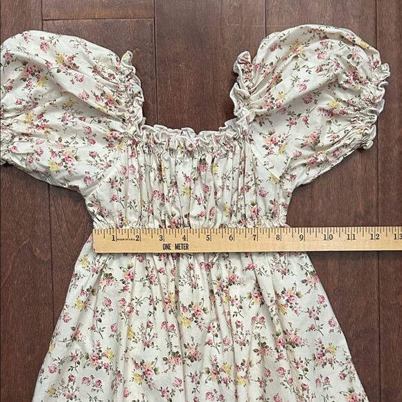 Super Cute Girl’s Cottagecore Floral Puff Sleeve Dress, Size Large (Aprx Size 4) - Picture 9 of 11